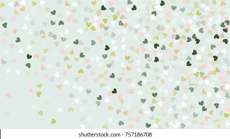Beautiful Confetti Hearts Falling on Background. Invitation Template Background Design, Greeting Card, Poster. Valentine Day. Vector illustration