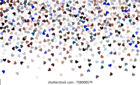 Beautiful Confetti Hearts Falling on Background. Invitation Template Background Design, Greeting Card, Poster. Valentine Day. Vector illustration