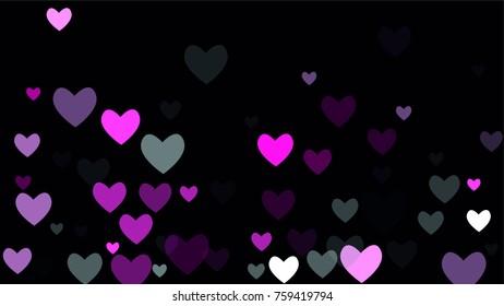 Beautiful Confetti Hearts Falling on Background. Invitation Template Background Design, Greeting Card, Poster. Valentine Day. Vector illustration