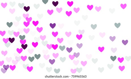 Beautiful Confetti Hearts Falling on Background. Invitation Template Background Design, Greeting Card, Poster. Valentine Day. Vector illustration