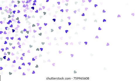 Beautiful Confetti Hearts Falling on Background. Invitation Template Background Design, Greeting Card, Poster. Valentine Day. Vector illustration