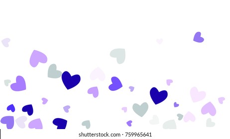 Beautiful Confetti Hearts Falling on Background. Invitation Template Background Design, Greeting Card, Poster. Valentine Day. Vector illustration