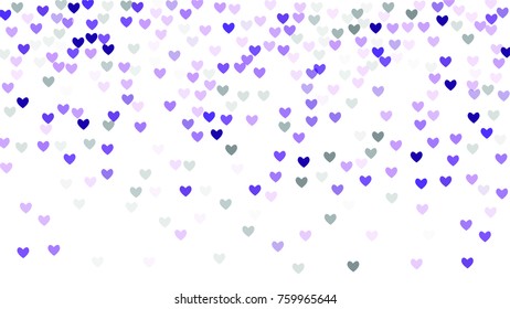 Beautiful Confetti Hearts Falling on Background. Invitation Template Background Design, Greeting Card, Poster. Valentine Day. Vector illustration
