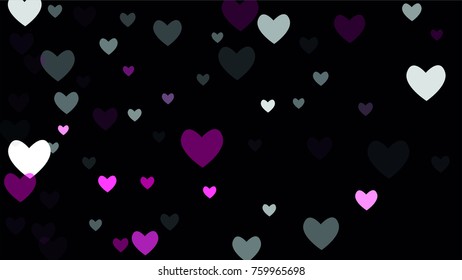 Beautiful Confetti Hearts Falling on Background. Invitation Template Background Design, Greeting Card, Poster. Valentine Day. Vector illustration