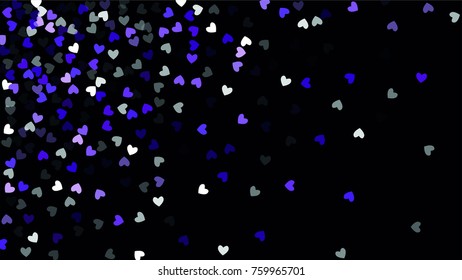 Beautiful Confetti Hearts Falling on Background. Invitation Template Background Design, Greeting Card, Poster. Valentine Day. Vector illustration
