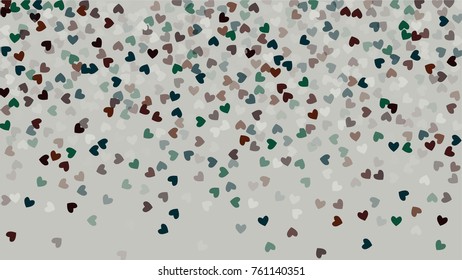 Beautiful Confetti Hearts Falling on Background. Invitation Template Background Design, Greeting Card, Poster. Valentine Day. Vector illustration