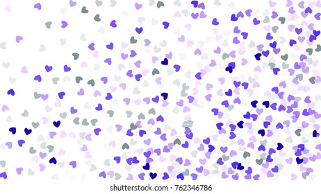 Beautiful Confetti Hearts Falling on Background. Invitation Template Background Design, Greeting Card, Poster. Valentine Day. Vector illustration