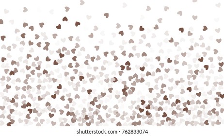 Beautiful Confetti Hearts Falling on Background. Invitation Template Background Design, Greeting Card, Poster. Valentine Day. Vector illustration