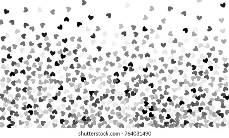 Beautiful Confetti Hearts Falling on Background. Invitation Template Background Design, Greeting Card, Poster. Valentine Day. Vector illustration