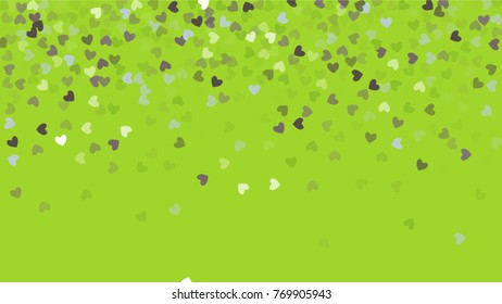 Beautiful Confetti Hearts Falling on Background. Invitation Template Background Design, Greeting Card, Poster. Valentine Day. Vector illustration