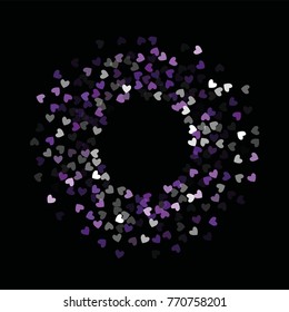 Beautiful Confetti Hearts Falling on Background. Invitation Template Background Design, Greeting Card, Poster. Valentine Day. Vector illustration