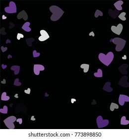 Beautiful Confetti Hearts Falling on Background. Invitation Template Background Design, Greeting Card, Poster. Valentine Day. Vector illustration