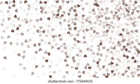 Beautiful Confetti Hearts Falling on Background. Invitation Template Background Design, Greeting Card, Poster. Valentine Day. Vector illustration