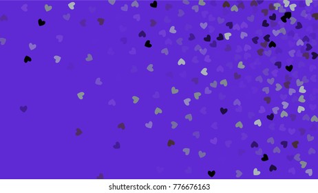 Beautiful Confetti Hearts Falling on Background. Invitation Template Background Design, Greeting Card, Poster. Valentine Day. Vector illustration