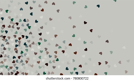 Beautiful Confetti Hearts Falling on Background. Invitation Template Background Design, Greeting Card, Poster. Valentine Day. Vector illustration