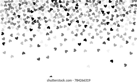 Beautiful Confetti Hearts Falling on Background. Invitation Template Background Design, Greeting Card, Poster. Valentine Day. Vector illustration