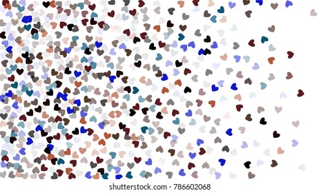 Beautiful Confetti Hearts Falling on Background. Invitation Template Background Design, Greeting Card, Poster. Valentine Day. Vector illustration