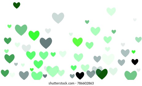 Beautiful Confetti Hearts Falling on Background. Invitation Template Background Design, Greeting Card, Poster. Valentine Day. Vector illustration