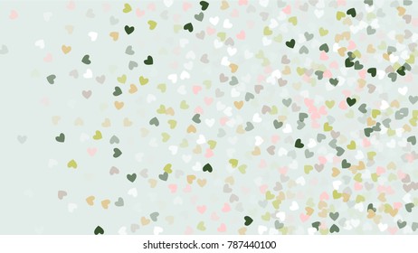 Beautiful Confetti Hearts Falling on Background. Invitation Template Background Design, Greeting Card, Poster. Valentine Day. Vector illustration