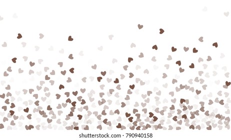 Beautiful Confetti Hearts Falling on Background. Invitation Template Background Design, Greeting Card, Poster. Valentine Day. Vector illustration