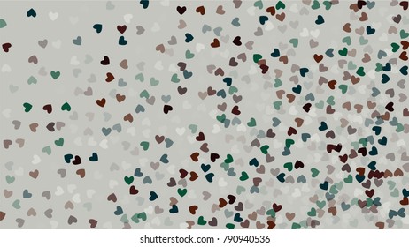 Beautiful Confetti Hearts Falling on Background. Invitation Template Background Design, Greeting Card, Poster. Valentine Day. Vector illustration