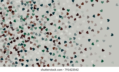 Beautiful Confetti Hearts Falling on Background. Invitation Template Background Design, Greeting Card, Poster. Valentine Day. Vector illustration