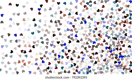 Beautiful Confetti Hearts Falling on Background. Invitation Template Background Design, Greeting Card, Poster. Valentine Day. Vector illustration