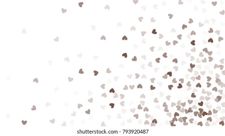 Beautiful Confetti Hearts Falling on Background. Invitation Template Background Design, Greeting Card, Poster. Valentine Day. Vector illustration
