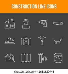 Beautiful Construction 12 Vector Icons	