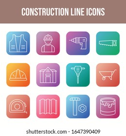 Beautiful Construction 12 Vector Icons	