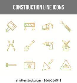 Hermosa construcción 12 iconos vectores