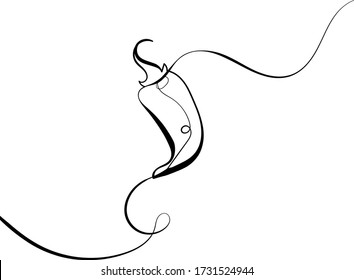 Beautiful continuous line chilli peper drawing
