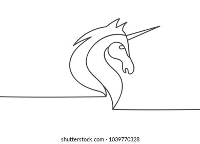Beautiful continuous line unicorn art design vector