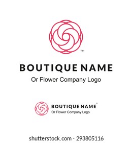 Beautiful Contour Logo with Flower for Boutique or Beauty Salon or Flowers Company