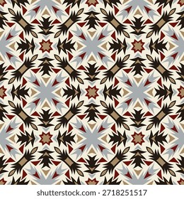 Beautiful contrasting art seamless pattern. Art forms are grouped and arranged in a specific order. Vector image for print, textile, packaging, interior design and your other projects.