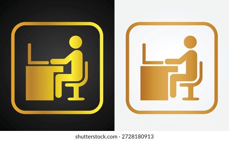 Hermosa y fresca Imagen de Vector de icono de red de múltiples usuarios de color dorado con fondo blanco y negro para varios propósitos de diseño y otros propósitos