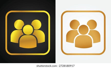 Hermosa y fresca Imagen de Vector de icono de red de múltiples usuarios de color dorado con fondo blanco y negro para varios propósitos de diseño y otros propósitos