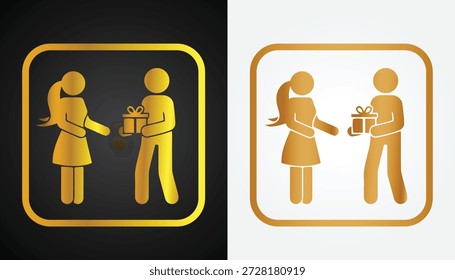 Schöne und kühle goldfarbene mehrfache Benutzer-Netzwerk-Symbol Vektorbild mit weißem und schwarzem Hintergrund für verschiedene Design-Zwecke und andere Zwecke