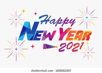 hermosa y genial ilustración vectorial de Feliz Año Nuevo 2021