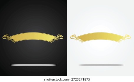 Beautiful and cool vector logo image of a golden ribbon shape for various design purposes and so on with a transparent, black and white background
