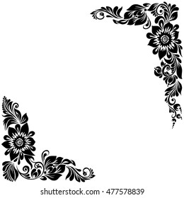 Beautiful Corner Background Black White Frame Stock Vector (Royalty ...