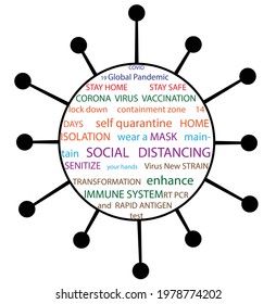It is a beautiful corona virus disease symbol with typography presentation vector image. 