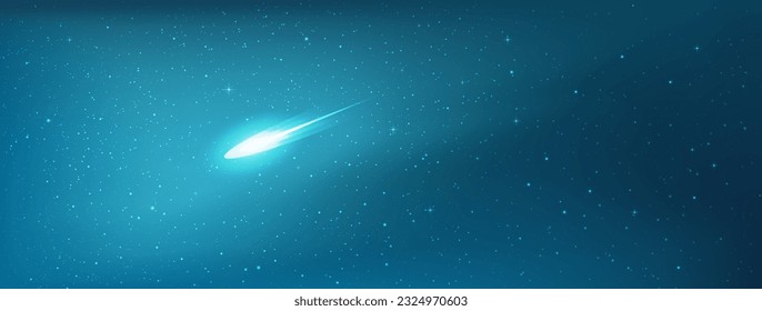 Hermoso cometa cósmico de fondo estrellado. Astrología brillantes estrellas brillantes galaxia infinita. La confianza en el universo profundo. Ilustración vectorial.