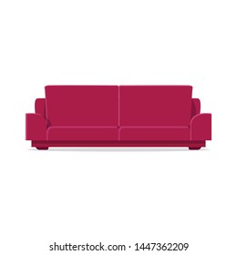 Beautiful couch. Sofa for the interior.  Isolated flat vector illustration on background.