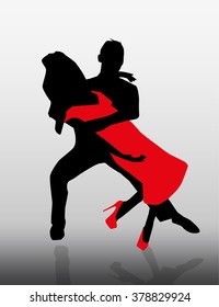 Beautiful couple in passionate dance