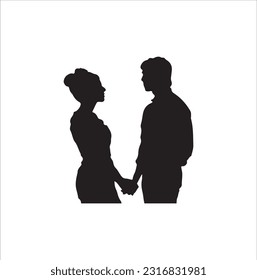 Ein schönes Paar Silhouette Vektorkunst.
