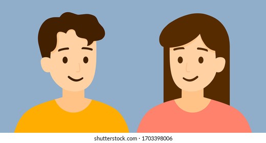 A beautiful couple is smiling, vector, illustration