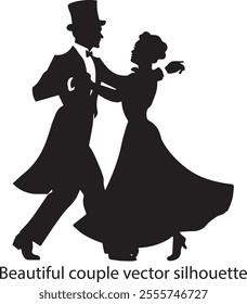 beautiful couple vector silhouette image