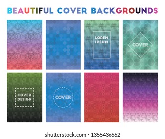 Beautiful Cover Backgrounds. Adorable geometric patterns, sublime vector illustration.