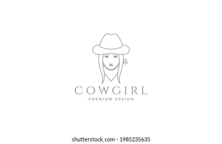 beautiful cow girl logo symbol vector icon illustration graphic design